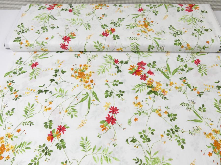 Preview: Patchworkstoff Clothworks Kollektion Flowershop filigrane Blumen rot
